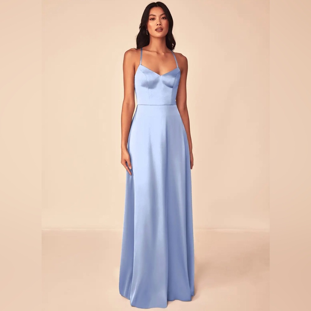Azazie Mei Stretch
Ice A-Line V-Neck Stretch Satin Dress